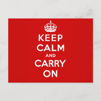 Keep Calm and Carry On Postcard