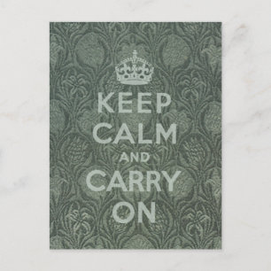 Keep Calm And Carry On Postcard