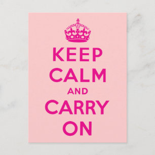 Keep Calm And Carry On Postcard