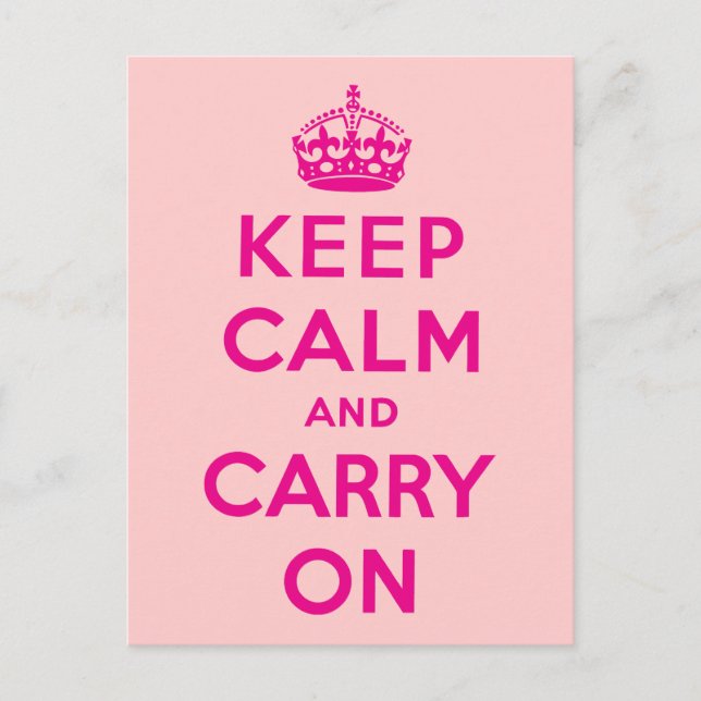 Keep Calm And Carry On Postcard (Front)