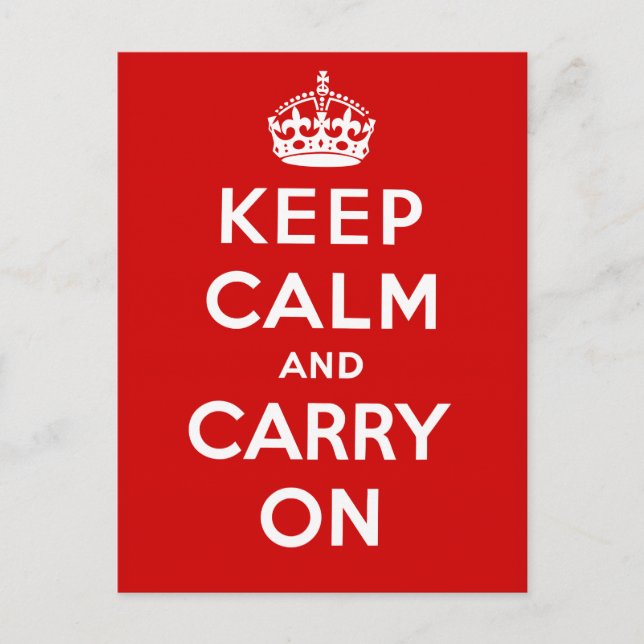 Keep Calm and Carry On Postcard (Front)