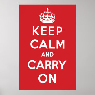 Keep Calm and Carry On Poster - Red