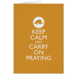 'Keep Calm and Carry on Praying' gold/orange