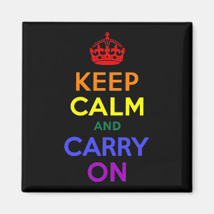 Keep Calm and Carry On Rainbow Magnet