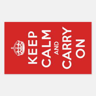 Keep Calm and Carry On Rectangular Sticker
