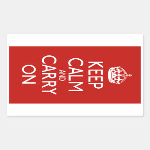 Keep Calm And Carry On Rectangular Sticker