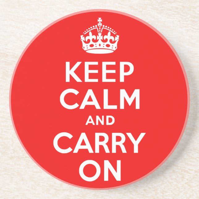 Keep Calm and Carry On Red Coaster (Front)