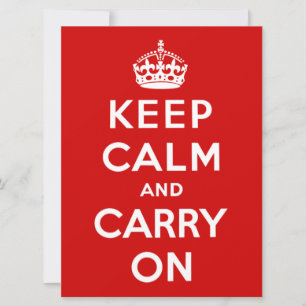Keep Calm and Carry On (Red Design) Card
