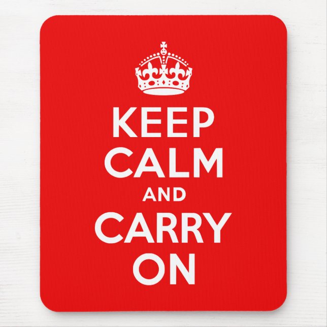 Keep Calm and Carry On Red Mouse Pad (Front)