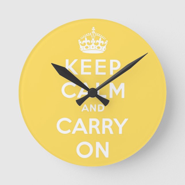 keep calm and carry on round clock (Front)