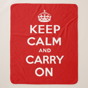 Keep Calm and Carry On Sherpa Blanket