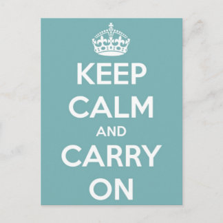 Keep Calm and Carry On Sky Blue Postcard