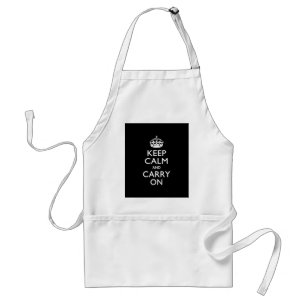 KEEP CALM AND CARRY ON Solid Black Standard Apron