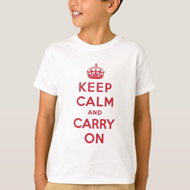 Keep Calm And Carry On T-Shirt (Front)