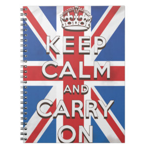 keep calm and carry on travel poster spiral notebook