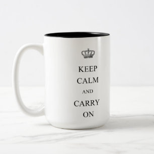Keep Calm and Carry On Two-Tone Coffee Mug