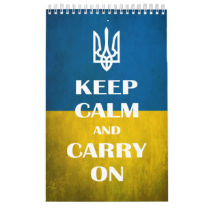 Keep calm and carry on Ukrainian emblem trident Calendar