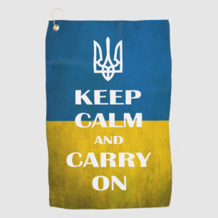 Keep calm and carry on Ukrainian emblem trident Golf Towel