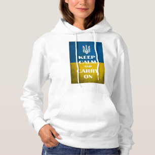 Keep calm and carry on Ukrainian emblem trident Hoodie