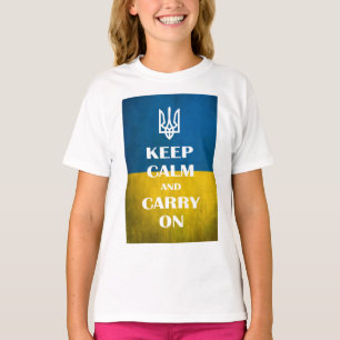 Keep calm and carry on Ukrainian emblem trident T-Shirt
