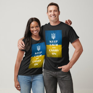 Keep calm and carry on Ukrainian emblem trident T-Shirt