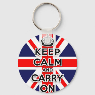 keep calm and carry on Union Jack flag Key Ring