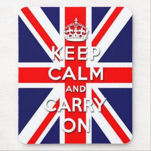 keep calm and carry on Union Jack flag Mouse Pad