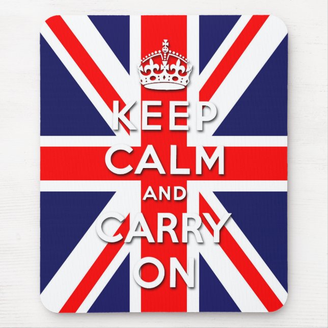 keep calm and carry on Union Jack flag Mouse Pad (Front)