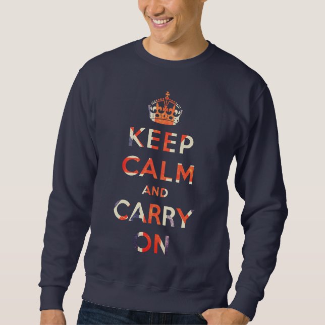keep calm and carry on Union Jack flag Sweatshirt (Front)