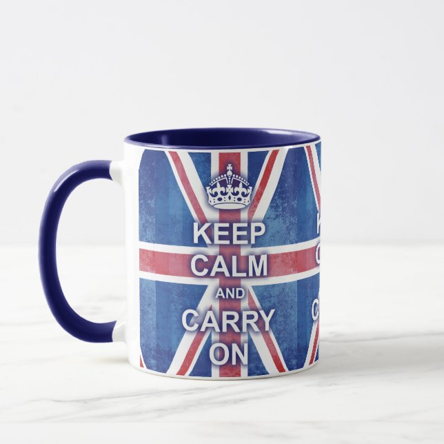Keep Calm and Carry On Union Jack Mug (Left)