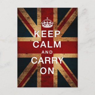 "Keep Calm and Carry On" (Union Jack) Postcard