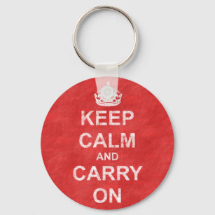 Keep Calm and Carry On Vintage Key Ring