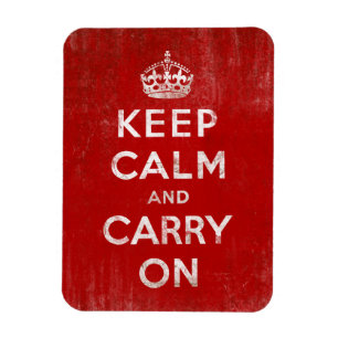 Keep Calm and Carry On, Vintage Red and White Magnet