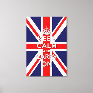 keep calm and carry on vintage Union Jack flag Canvas Print