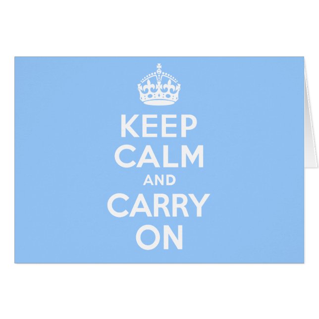 Keep Calm And Carry On. White. Best Price! (Front Horizontal)