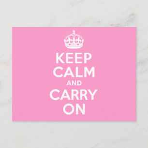 Keep Calm And Carry On. White. Best Price! Postcard