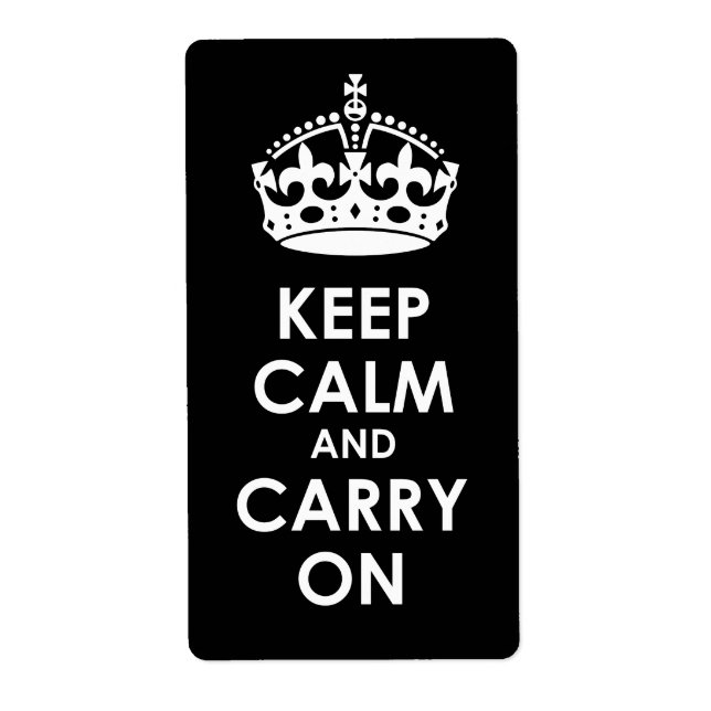 Keep Calm and Carry on White on Black (Front)