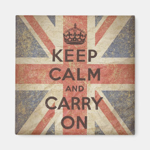 Keep Calm and Carry On with UK Flag Magnet