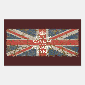 Keep Calm and Carry On with UK Flag Rectangular Sticker