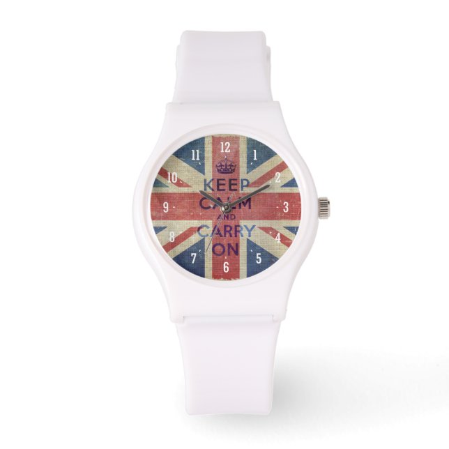 Keep Calm and Carry On with UK flag | Watch (Front)