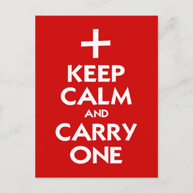 Keep Calm and Carry One Postcard (Front)