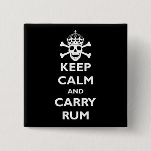 Keep Calm and Carry Rum 15 Cm Square Badge