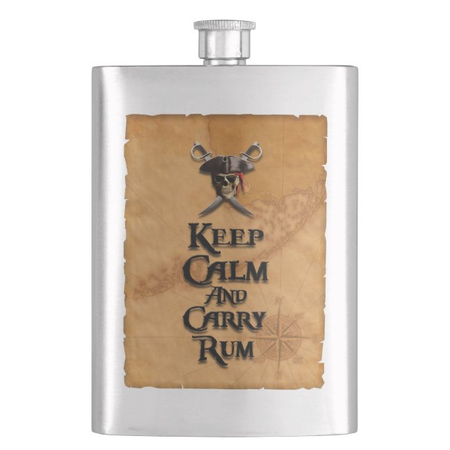 Keep Calm And Carry Rum Hip Flask (Front)