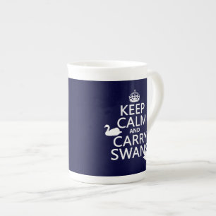 Keep Calm and Carry Swans - all colours Bone China Mug