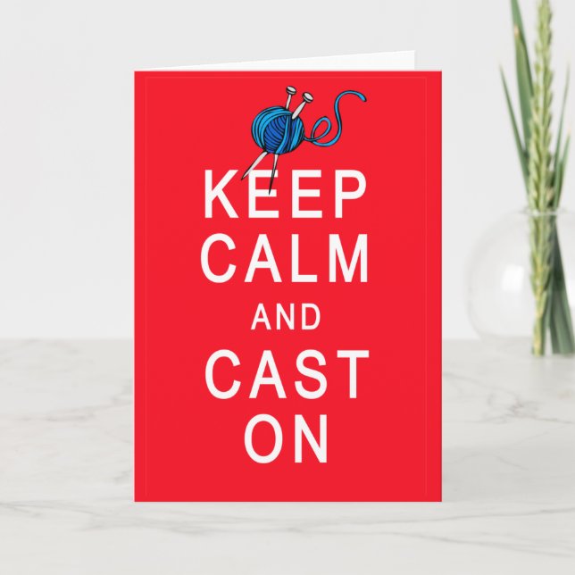 Keep Calm and Cast On Knitting Tshirt or Gift Card (Front)