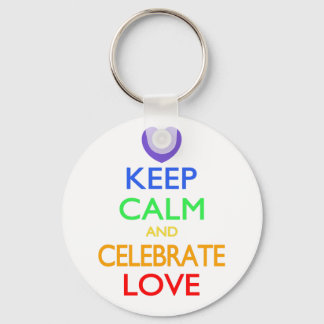 Keep Calm and Celebrate Love Key Ring