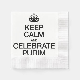 KEEP CALM AND CELEBRATE PURIM NAPKIN