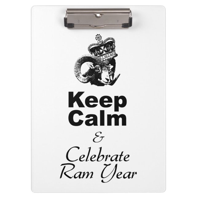 Keep Calm and Celebrate Ram year CpB Clipboard (Front)