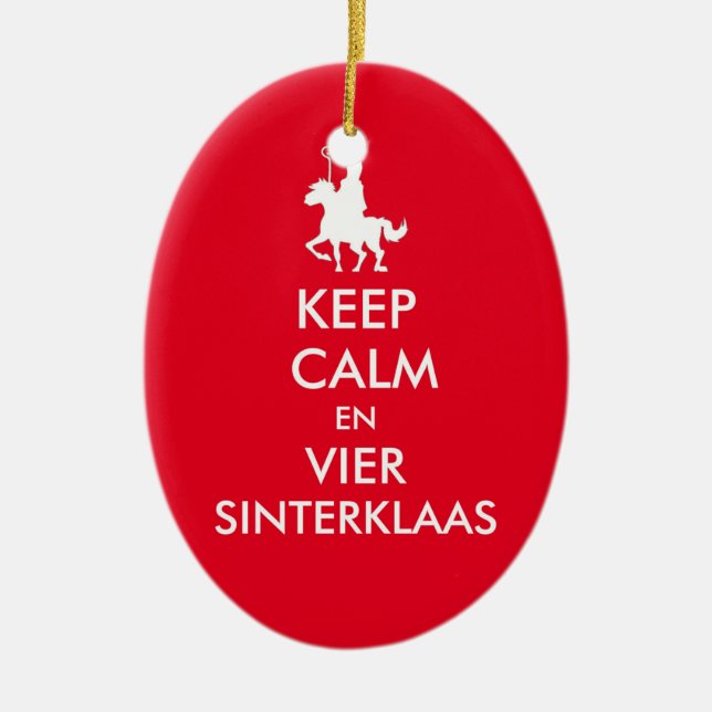 Keep Calm and celebrates Saint Nicholas ornament (Front)