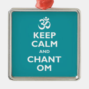 Keep Calm and Chant Om Metal Tree Decoration